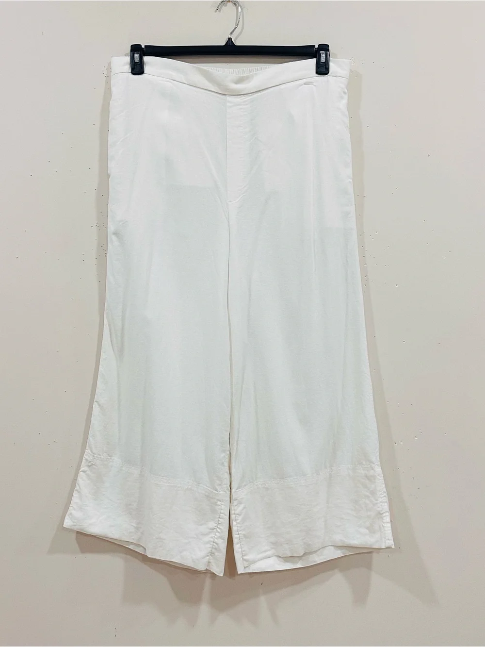 Banana Republic White Linen Blend Wide Leg Crop Palazzo Pants Womens Size XL